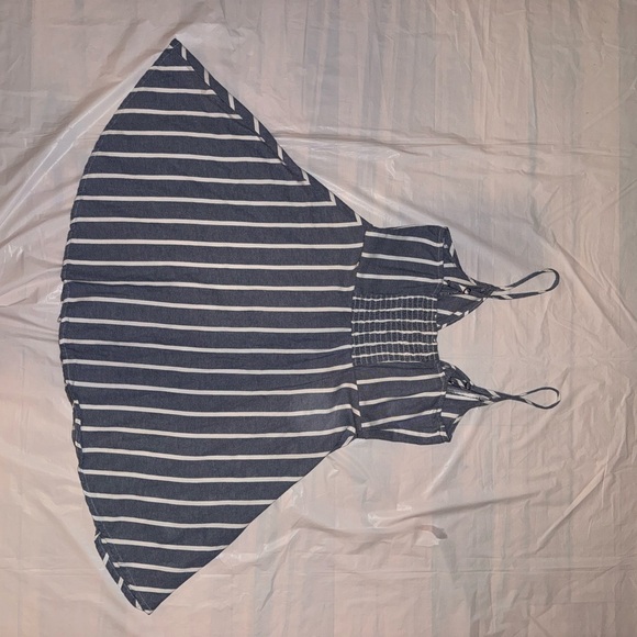 Striped Blue and White Button-Down Dress - Picture 8 of 8